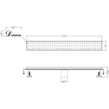 Dawn® Nile River Series - Linear Shower Drain 24"L In Polished satin - Image 2