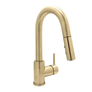 Huntington Brass Pull-Down Kitchen Faucet In PVD Satin Brass