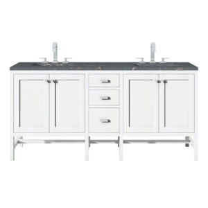 Addison 72" Double Vanity, Glossy White