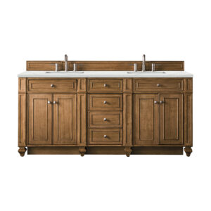 Bristol 72" Double Vanity, Saddle Brown