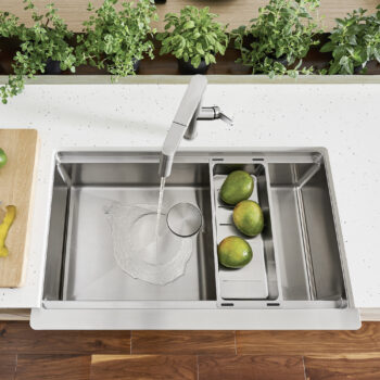 Blanco Quatrus R15 Ergon 33" Single Bowl Apron-Front Stainless Steel Farmhouse Sink - Image 7