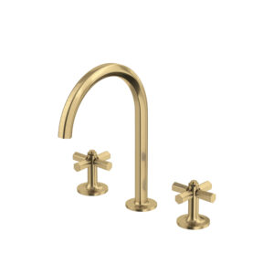ROHL Modelle™ Widespread Lavatory Faucet With C-Spout In Antique Gold