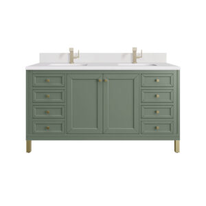 Chicago 60" Double Vanity, Smokey Celadon