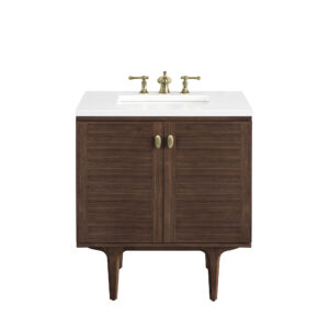 Amberly 30″ Single Vanity, Mid-Century Walnut
