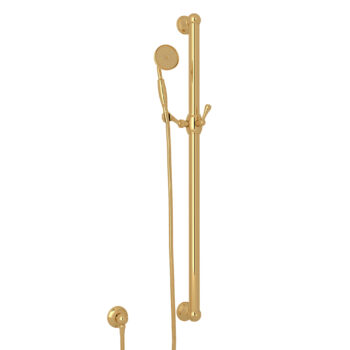 ROHL Handshower Set With 39" Grab Bar and Single Function Handshower In Italian Brass
