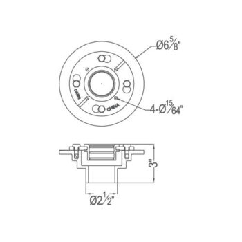 Dawn® Cast iron shower drain base: 6-5/8''x3'' (overall) - Image 2