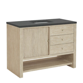 Marigot Single 48" Single Vanity, Sunwashed Oak w/ 3 CM Charcoal Soapstone Quartz Top - Image 6
