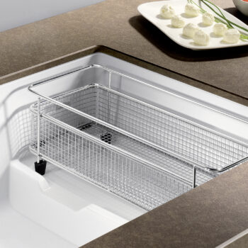 Blanco Precis Cascade SILGRANIT 29" Single Bowl Undermount Kitchen Sink with Colander - White - Image 4