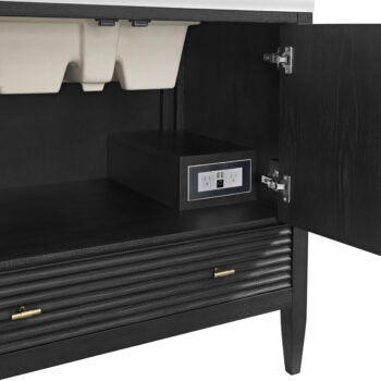 Myrrin 36" Vanity, Carbon Oak w/ 3 CM White Zeus Quartz Top - Image 10