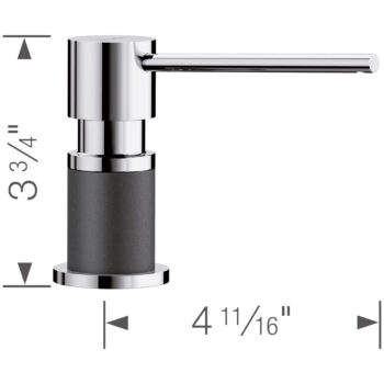 Blanco Lato Soap Dispenser - Chrome/Anthracite - Image 4