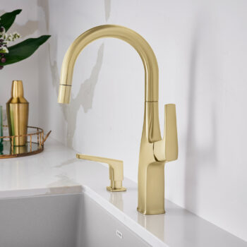 Blanco Rivana Pull-Down Bar Faucet 1.5 GPM - Satin Gold - Image 6