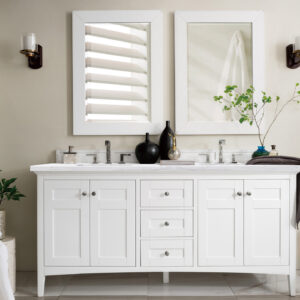 Palisades 72" Double Vanity, Bright White