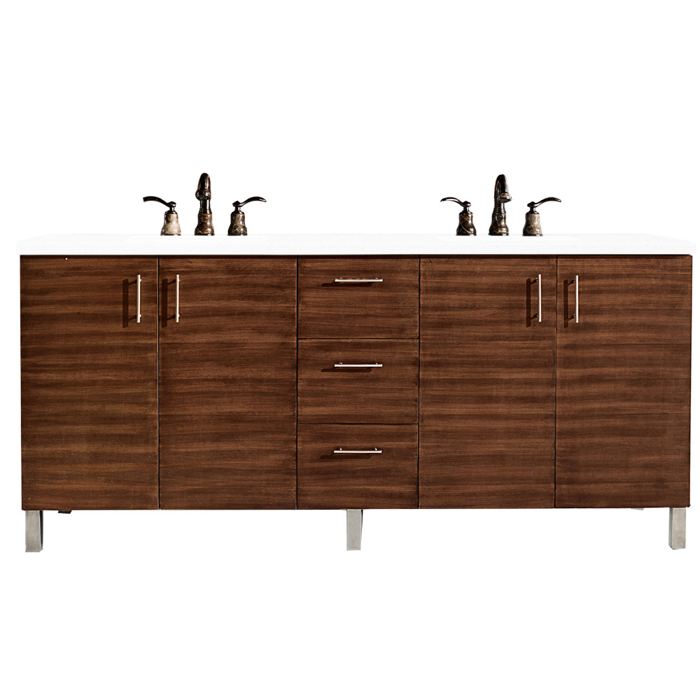 Metropolitan 72" Double Vanity, American Walnut