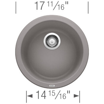 Blanco Rondo SILGRANIT 18" Dual Mount Bar Sink - Metallic Gray - Image 3