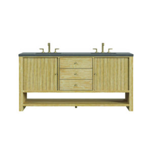 Marigot Single 72″ Double Vanity, Sunwashed Oak w/ 3 CM Charcoal Soapstone Quartz Top