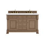 Brookfield 60" Double Vanity, Pecan