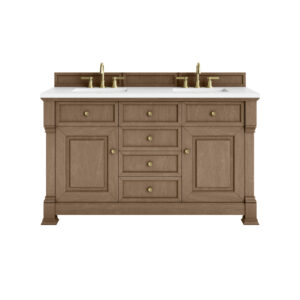 Brookfield 60″ Double Vanity, Pecan