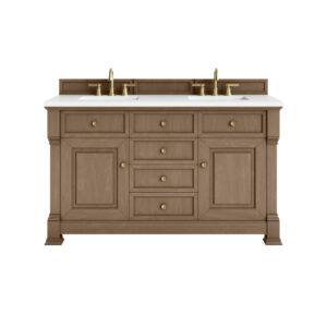 Brookfield 60″ Double Vanity, Pecan