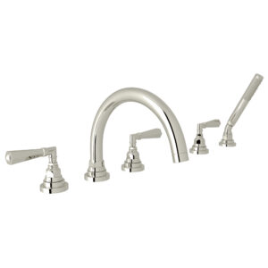 ROHL San Giovanni™ 5-Hole Deck Mount Tub Filler In Polished Nickel
