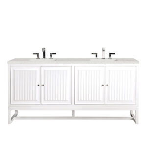 Athens 72" Double Vanity, Glossy White
