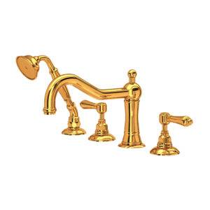 ROHL Acqui® 4-Hole Deck Mount Tub Filler In Italian Brass