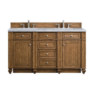 Bristol 60" Double Vanity, Saddle Brown
