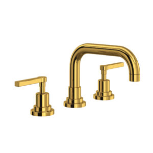 ROHL Lombardia® Widespread Lavatory Faucet With U-Spout In Unlacquered Brass