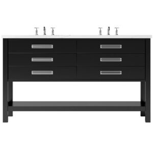 Vander 72″ Kiawah Double Drawer Bath Vanity In Noir