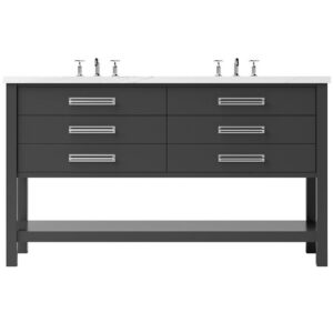 Vander 72″ Kiawah Double Drawer Bath Vanity In Off Black