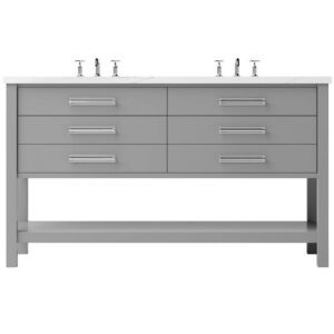 Vander 72″ Kiawah Double Drawer Bath Vanity In Platinum Gray