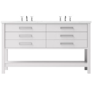 Vander 72″ Kiawah Double Drawer Bath Vanity In Strong White