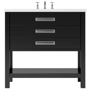 Vander 48″ Kiawah Three-Drawer Single Bath Vanity In Noir