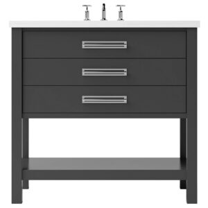Vander 48″ Kiawah Three-Drawer Single Bath Vanity In Off Black