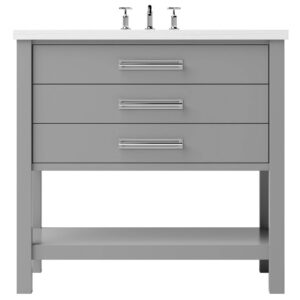 Vander 48″ Kiawah Three-Drawer Single Bath Vanity In Platinum Gray