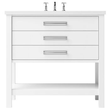 Vander 42" Kiawah Three-Drawer Single Bath Vanity In Pure White