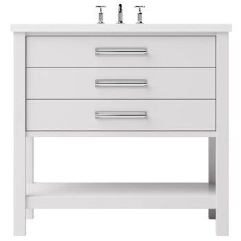 Vander 36" Kiawah Three-Drawer Single Bath Vanity In Strong White