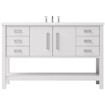 Vander 60" Kiawah Single Extra Wide Bath Vanity In Strong White