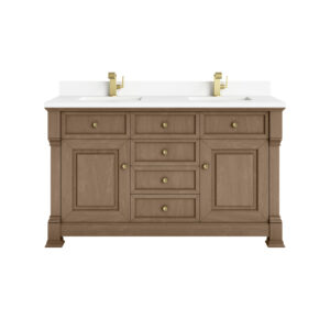 Brookfield 60" Double Vanity, Pecan