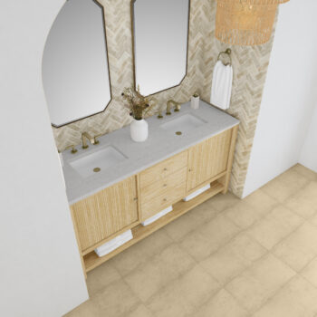 Marigot 72" Double Vanity, Sunwashed Oak w/ 3 CM Eternal Jasmine Pearl Quartz Top - Image 5