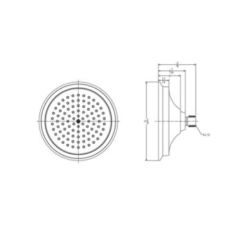 Dawn® Single Function 7" Round Rain Showerhead, Chrome - Image 2