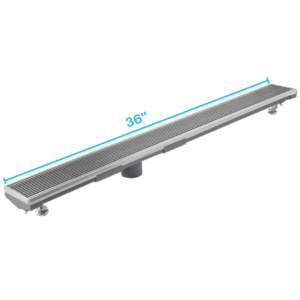 QM Lagos Series. 36″ Adjustable Kit (2″ outlet):  Wedgewire Line. Satin