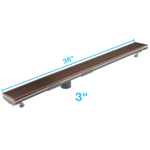 QM Delmar Series. 36″ Adjustable Kit (3″ High Flow outlet):  Wedgewire Line. Bronze