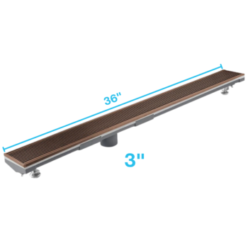 QM Delmar Series. 36" Adjustable Kit (3" High Flow outlet):  Wedgewire Line. Bronze
