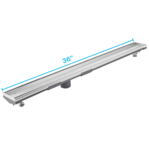 QM Lagos Series. 36″ Adjustable Kit (2″ outlet):  Mist (Tile-in) Line. Satin