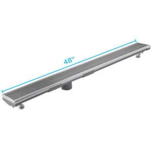 QM Lagos Series. 48″ Adjustable Kit (2″ outlet):  Wedgewire Line. Satin
