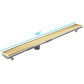 QM Lagos Series. 48" Adjustable Kit (2" outlet):  Mist (Tile-in) Line. Gold