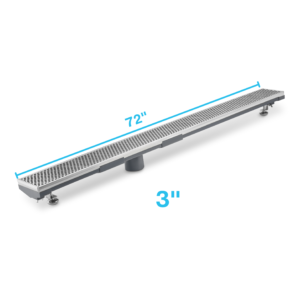 QM Lagos Series. 72″ Adjustable Kit (3″ High Flow outlet):  Perforated Line. Satin