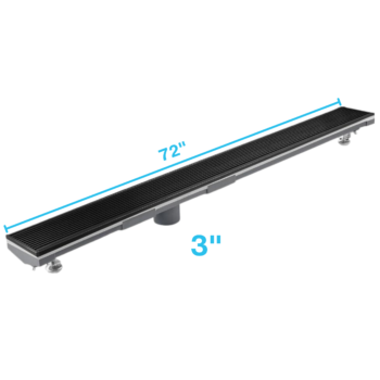 QM Lagos Series. 72" Adjustable Kit (3" High Flow outlet):  Wedgewire Line. Black