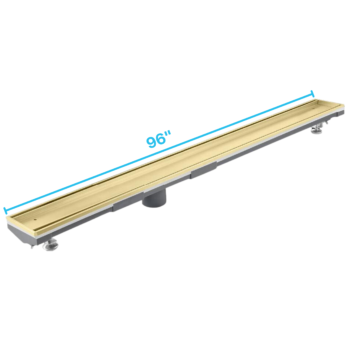QM Lagos Series. 96" Adjustable Kit (2" outlet):  Mist (Tile-in) Line. Gold