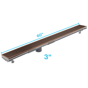 QM Lagos Series. 60″ Adjustable Kit (3″ High Flow outlet):  Wedgewire Line. Bronze